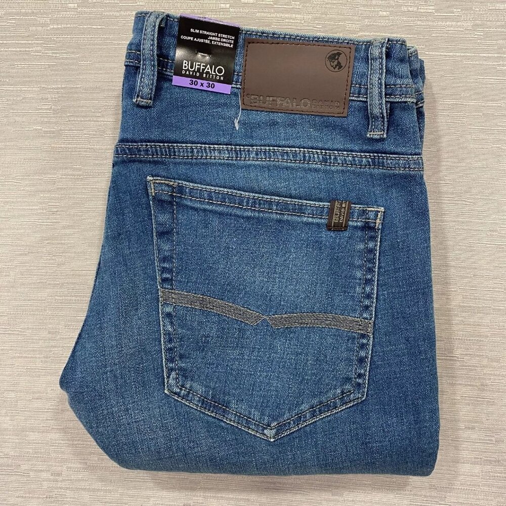 Buffalo Jack Jeans Mens 30 x 30 Slim Fit Straight Leg Medium Wash Denim
